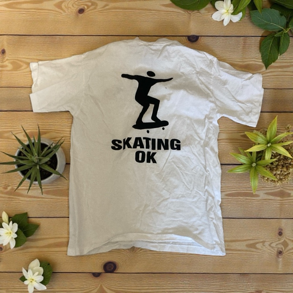 Vintage Skate T-Shirt-“SKATING OK” T-Shirt size Medium